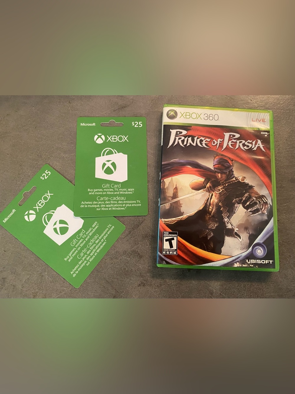 Xbox Bundle: 2x $25 Gift Cards (Brand New) + Prince of Persia Game